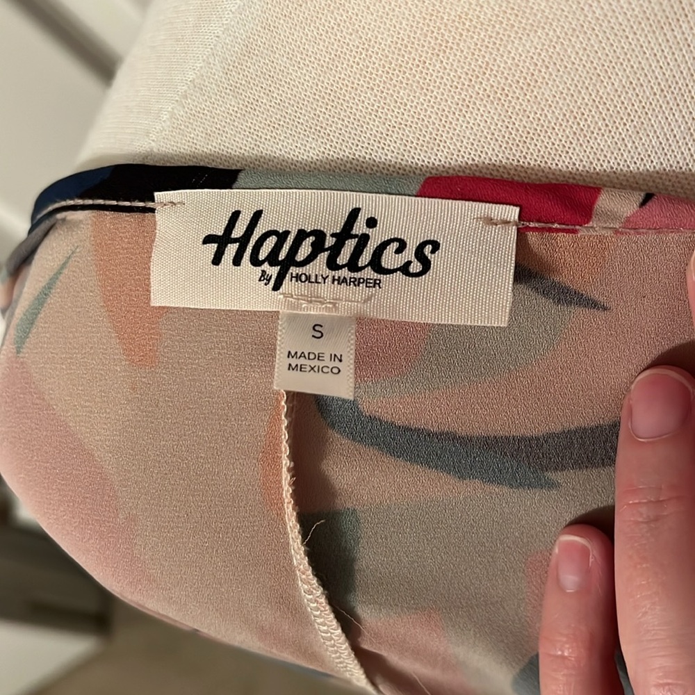 EUC Haptics Long Sleeve Drop Waist V-Neck Top - Picture 5 of 5